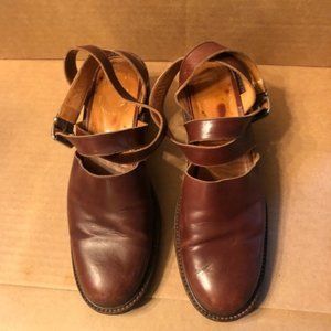 Italian Leather Strap Clogs